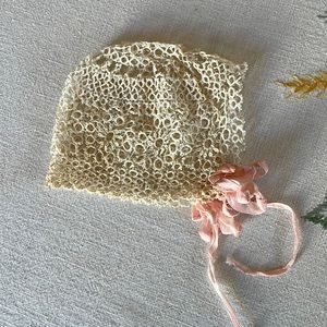 Antique tatted/lace infant christening bonnet